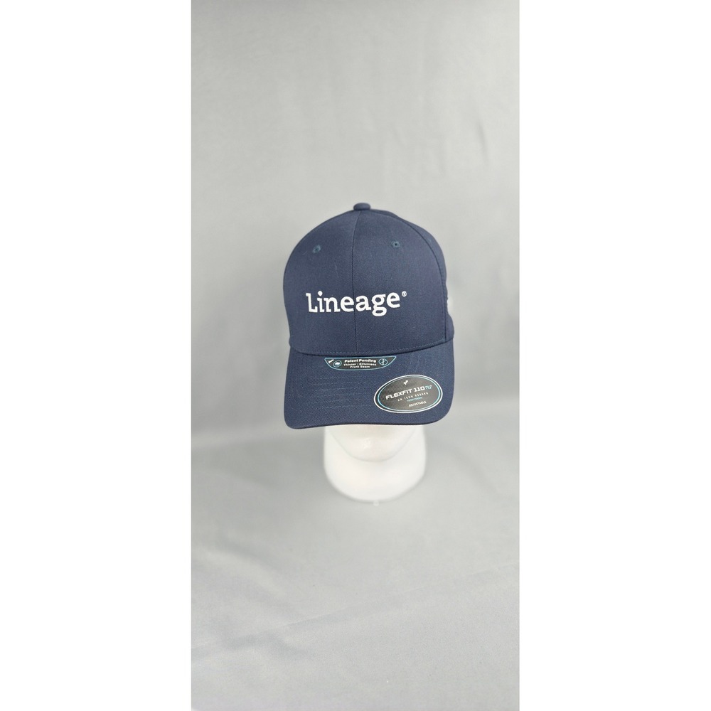 Lineage Flexfit 110 NU‎ Navy Adjustable Baseball Cap Performance Golf Hat